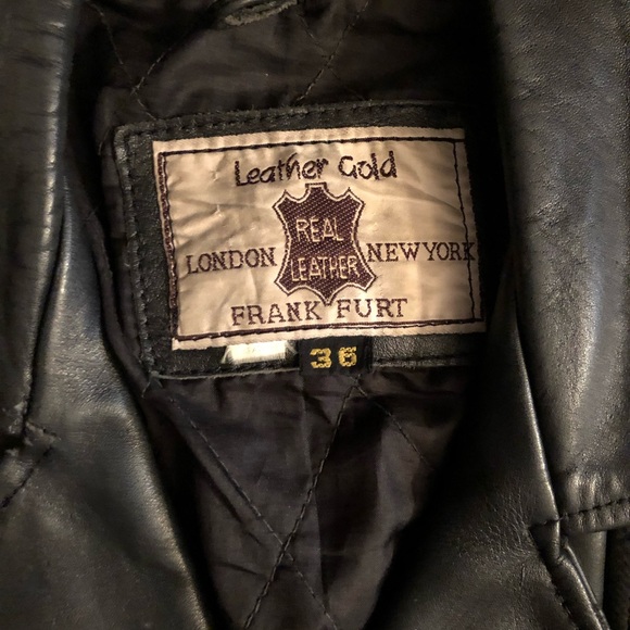 Leather Motorcycle Jacket Vintage Black Unisex - Picture 7 of 7